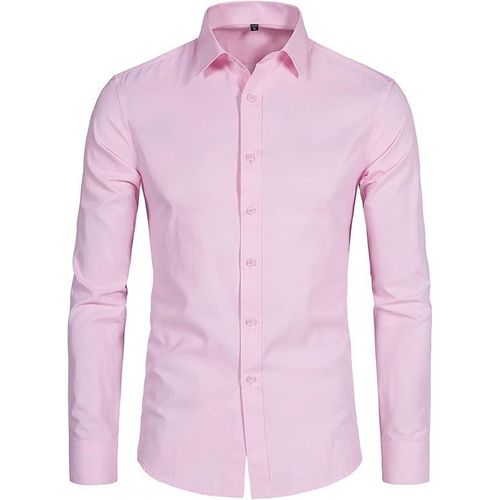 Banagat Banagat Men's Slim Fit Bamboo Fiber Long Sleeve Shirt - Pink, Size 40-44